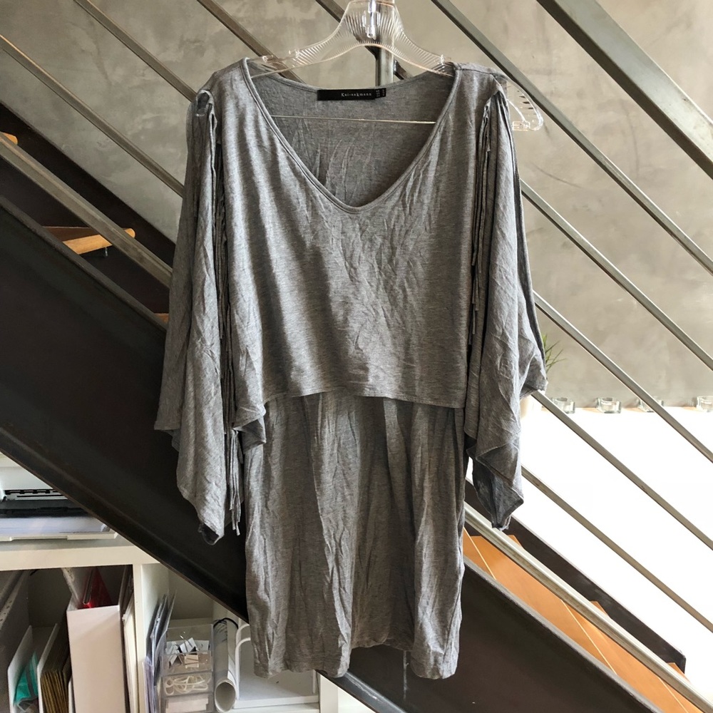 Kai-aakmann gray fringe dress S